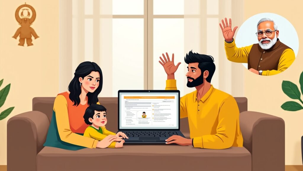 Flux_Dev_A_clean_and_professional_digital_illustration_showing_1 घर बैठे सिर्फ 5 मिनट में पाएं अपना जन्म प्रमाण पत्र
